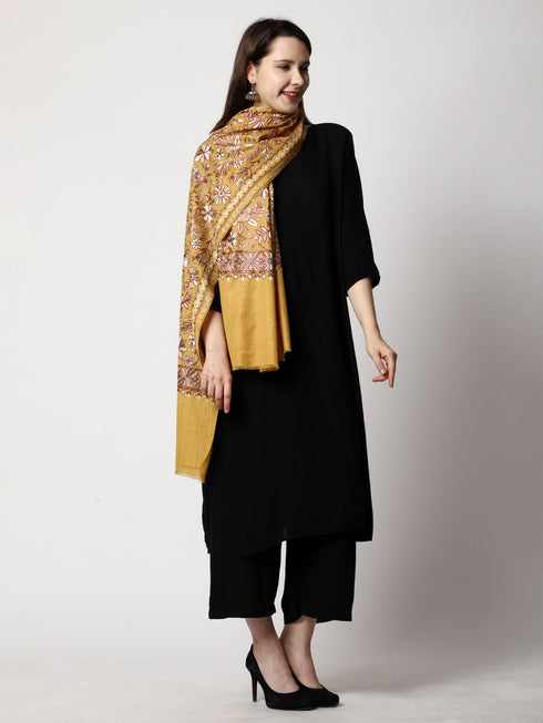 Women's Aari Embroidery Wool Shawl